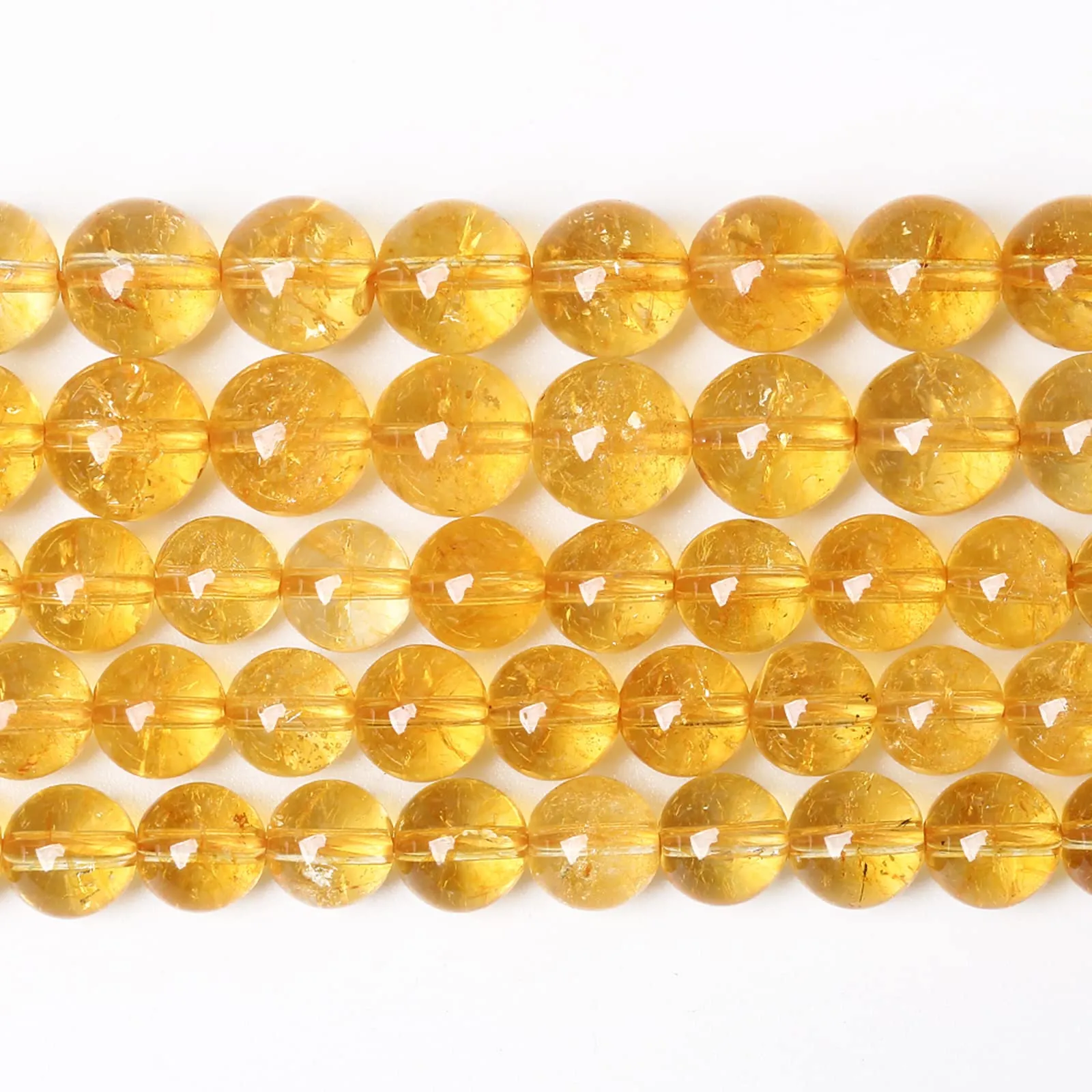 10mm 36Pcs Natural Citrine Beads for Jewelry Making Gemstone Round Loose Beads Crystal Energy Stone Healing Power DIY Bracelet Necklace 10mm