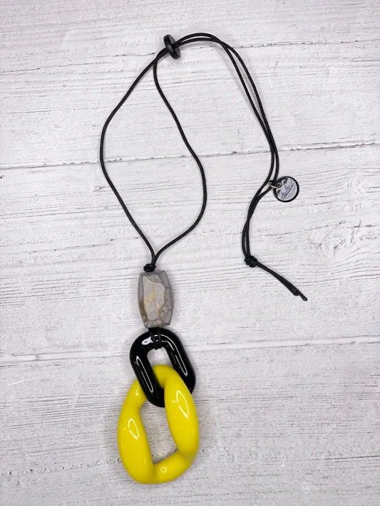Alisha D Women's Resin Pendant Adjustable Cord Necklace