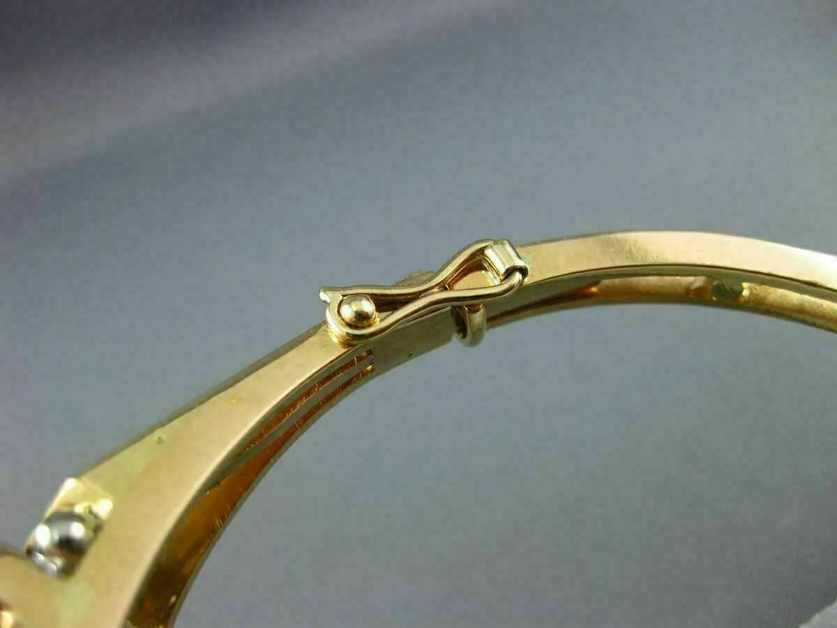 ANTIQUE 2.70CT ROSE CUT DIAMOND & SAPPHIRE 18KT 2 TONE GOLD BANGLE BRACELET 2985
