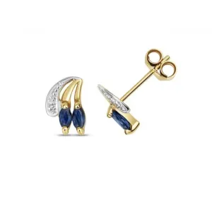 Diamond & Sapphire Stud Earrings ED298S