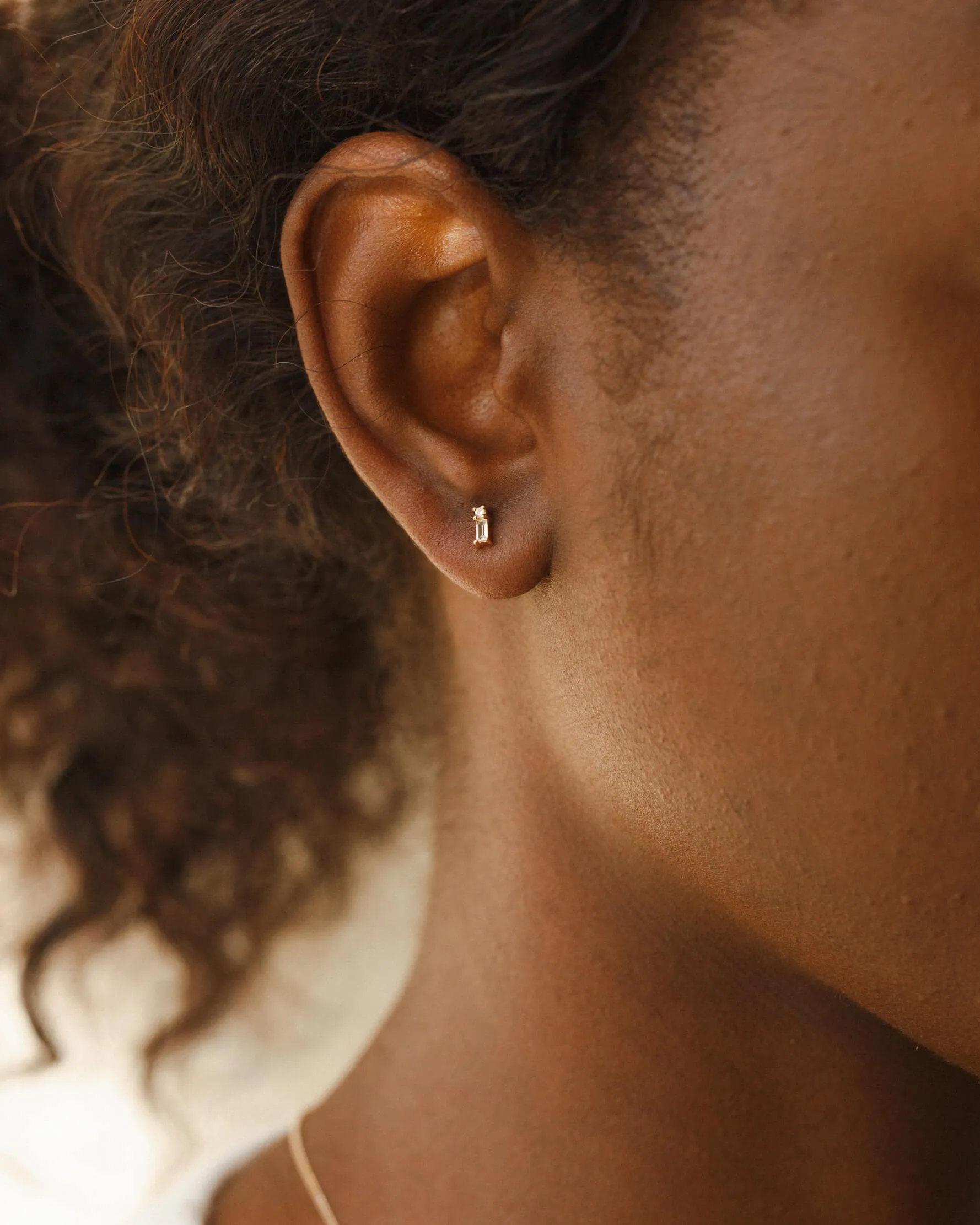 Grace White Sapphire Studs