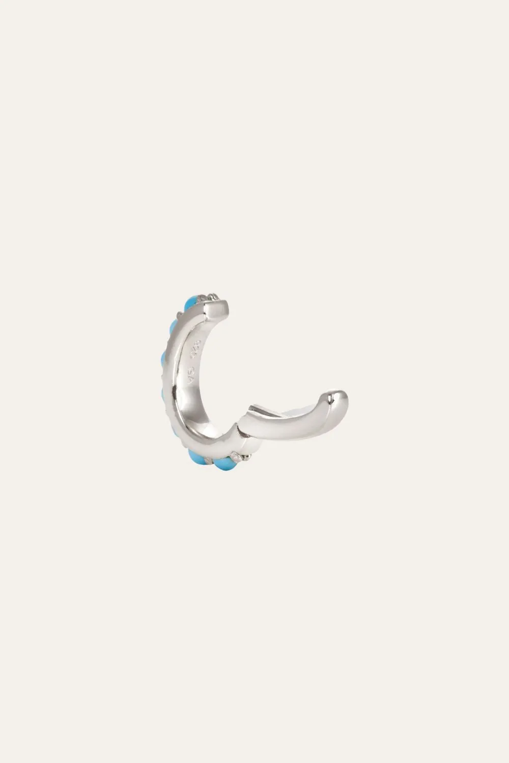 Jumbo turquoise stones sterling silver ear cuff