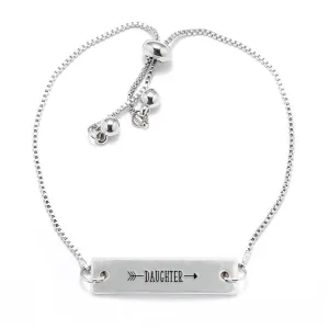 Silver Daughter Arrow Adjustable Bar Bracelet