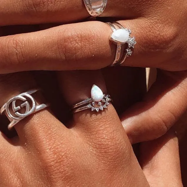 Stardust Opal Ring Set