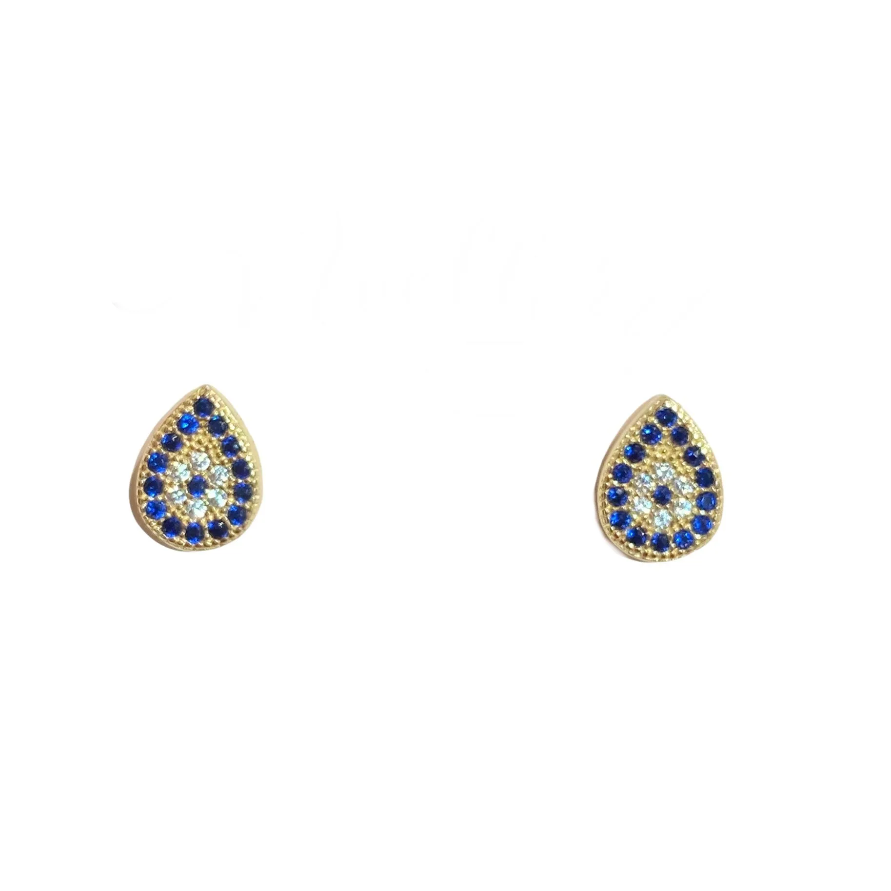 Teardrop Evil Eye Studs